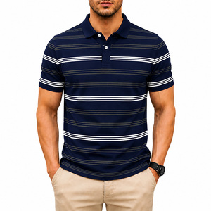 Camisas Personalizadas al por Mayor para Hombre, Estampado Digital a Rayas, Casuales, Transpirables, de Secado Rápido, Manga Corta, Mezcla de Algodón, Corte Ajustado - Product Image 6