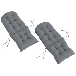 Set di due cuscini grigi antiscivolo per sedie da esterno (solo cuscini) - Product Image 5