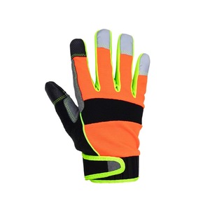 Breathable Anti-Vibration Safety Gloves Wear-Resistant Mechanic Leather Gloves with Fingers Visibility and Touchscreen Function - Product Image 6