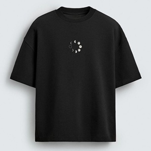 T-shirt noir pour homme, imprimé graphique, longueur normale, col rond, manches courtes, tissu en coton tricoté, fabriqué au Bangladesh - Product Image 3