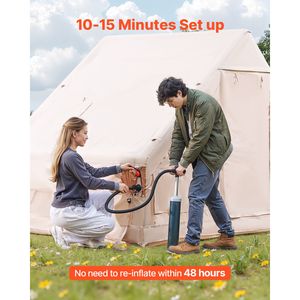 Tenda Gonfiabile per 5-8 Persone, Facile da Montare, con Pompa Manuale, in Oxford 300D e TPU Resistente, Include Foro per Stufa, 2 Porte - Product Image 2