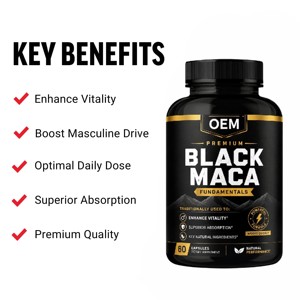 Capsules d'extrait de racine de Maca noire pure et naturelle OEM 100 %, 500 mg, 60 unités, qualité supérieure, capsules végétaliennes pour hommes et femmes - Product Image 4