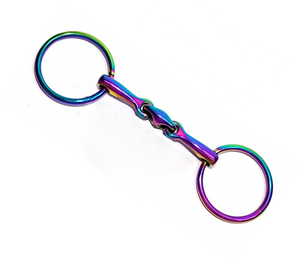 Bridons à anneaux détachables en acier inoxydable couleur arc-en-ciel pour l'équitation, adaptés à tous les âges de chevaux. - Product Image 3