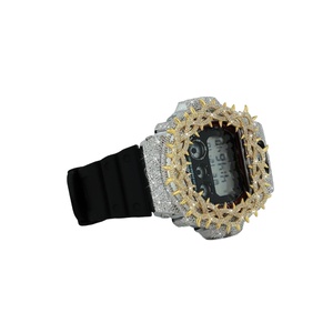 Reloj de Lujo con Incrustaciones de Diamantes de Moissanita, Esfera Redonda Analógica, Caja de Metal, Correa de Goma - Product Image 3