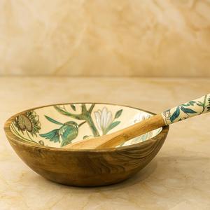 Tazón de Madera Natural Hecho a Mano, Superficie Pulida de la Mejor Calidad, Ideal para Frutas, Ensaladas, Sopas, Bocadillos, Cocina y Comedor - Product Image 1