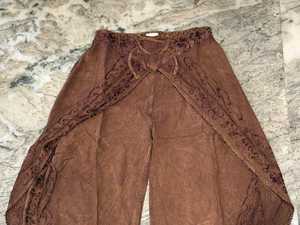 Handmade Embroidered Eco-Friendly Quick Dry Rayon Palazzo Pants Bohemian Wide Leg Trousers Floral/<b>Animal</b> Mix <b>Pattern</b> High Waist - Product Image 6