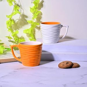 Classy Dual Shade Wavy Ceramic Tea <b>Cup</b> <b>Set</b> of 2 - Product Image 4