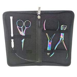 Customized Color 4 Pcs Kit Hair Extension Rings <b>Beads</b> Remover Manual Stainless Steel <b>Plastic</b> Pliers with Case By Grip Surgical - Product Image 5
