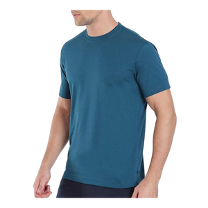 T-shirt à manches courtes en tricot uni pour homme, col rond, coupe classique, vêtements décontractés, bleu - Product Image 2