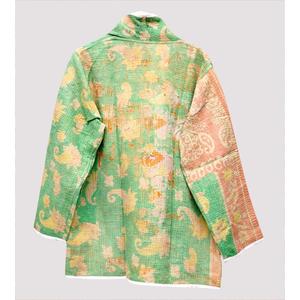 Chaqueta Blazer Vintage para Mujer, Bordada con Flores, Cuello en V, Patchwork, Ecológica, Reversible, 100% Algodón, Secado Rápido - Product Image 6