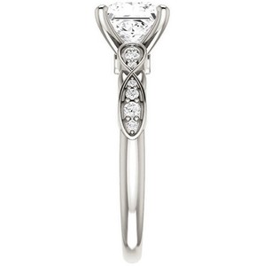 Bague en Moissanite taille princesse en argent sterling 925 plaqué or blanc, pour fiançailles, mariage, solitaire ou promesse - Product Image 4