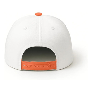Gorra de Béisbol de 6 Paneles en Color Beige y Rojo Contrastante, Unisex, Casual, Sólida, Ajustada, Material de Sarga, Circunferencia de Cabeza Ajustable - Product Image 2