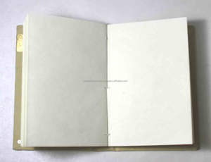 Carnet à couverture rigide moderne fait main avec des points imprimés, papier en coton kaki clair, recyclé, reliure à la colle dorée pour les notes, le journal - Product Image 3