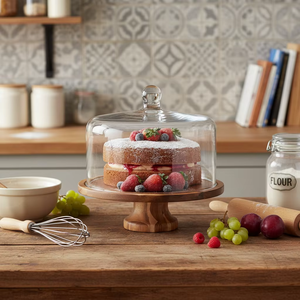 Support à gâteau rond en bois durable et écologique, résistant à la chaleur, populaire pour la cuisine domestique - Product Image 1