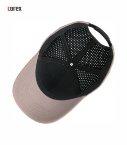 Casquette de baseball personnalisée à séchage rapide, respirante, imperméable, couleur café, 6 panneaux, maille découpée au laser, visière incurvée, snapback, décontractée, voyage, été - Product Image 5