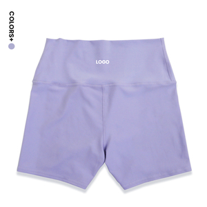Shorts de yoga et d'entraînement OEM taille mi-haute en Spandex/Polyester, haute élasticité, respirants, séchage rapide, style simple, motif uni, pour la gym - Product Image 3