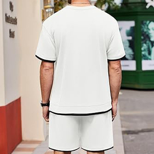 T-shirt unisexe blanc à col rond imprimé, manches courtes, léger, en coton uni respirant, décontracté, coupe ample, pour l'été - Product Image 3