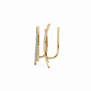 Pendientes de Diamantes Seraphina en Oro Amarillo de 18K, Corte Redondo, 20 Piezas de Diamantes en Venta - Product Image 3
