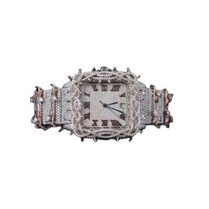 Montre élégante de luxe à cadran carré en alliage, avec aiguilles en moissanite et bracelet en acier inoxydable, design tendance - Product Image 1