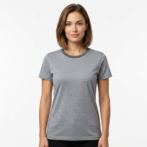 Camiseta de Manga Corta para Hombre, Corte Regular, Cuello Redondo, Algodón Gris, Diseño Liso, Tejido Jersey - Product Image 2