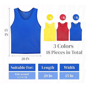 Maillots d'entraînement légers en mesh pour enfants Team Pinnies – Respirants pour le basketball, le football, le volley-ball - Product Image 2