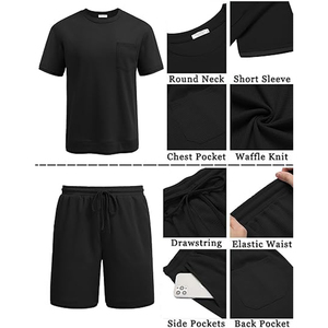 Mens T Shirt Cargo Shorts <b>Set</b> Manufacturer 2 Piece Cotton Summer Outfit OEM Custom Logo Wholesale Bulk - Product Image 5