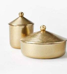 Tarro con tapa de acabado dorado rugoso, juego de recipientes para cocina, juegos de vajilla, artículos para el hogar y la cocina - Product Image 6