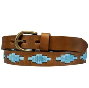 Cinturón de Cuero para Hombre, Estilo Polo Ecuestre, con Hebilla de Pin, Cuero de Primera Calidad, Bordado, Cinturón Deportivo, Accesorios para Montar a Caballo - Product Image 4