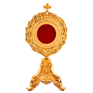 Ostensorio Relicario de Latón |   Recipiente para la Adoración Eucarística – DOUBLE VEE EXPORTS - Product Image 1
