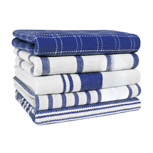 Serviettes de cuisine personnalisées en coton rayé durable JAI, séchage rapide, brodées, tissées, rectangulaires, grises, en lot. - Product Image 5