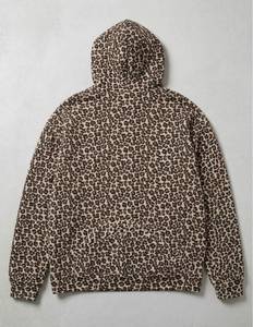 Sweat à capuche oversize imprimé léopard grande taille 100 % coton tricoté écologique respirant style streetwear pour l'automne - Product Image 2