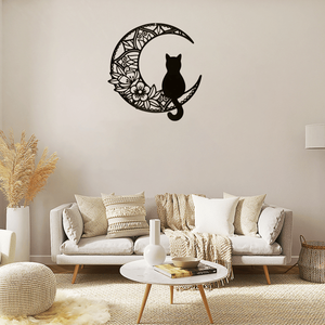 CIFbuy Decorazione Murale Gatto a Mezzaluna Bohemien in Metallo, Arte per la Casa, per Natale e Festività, TikTok per Temu, Regalo a Tema Animale Domestico - Product Image 5