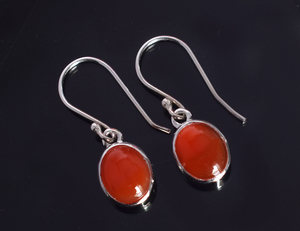2026 Best Selling Trending Carnelian Good Quality Gemstone Pure S925 Sterling Silver Hook Earrings Fine Dainty Jewelry For Women - Product Image 3