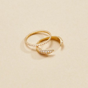 14K Solid Gold Double Band <b>Ring</b> with 0.5 Carat Lab Grown Diamond Pave Round Brilliant Cut IGI Certified <b>Open</b> Cuff Design - Product Image 5