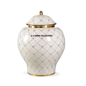 Pot à gingembre le plus cher, de haute qualité, décoré, finition dorée, en aluminium, avec couvercle, pour la décoration de sol. - Product Image 3
