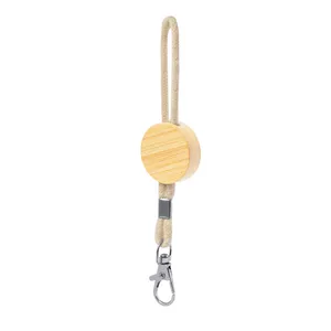 Porte-clés personnalisable en bambou et coton - Product Image 2