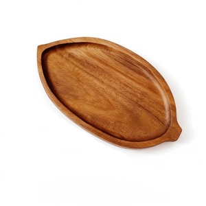 Ensemble de plateaux de service en bois de manguier artisanal de qualité supérieure, écologiques, ovales, pour les collations et la vaisselle de table, utilisation en restaurant - Product Image 2