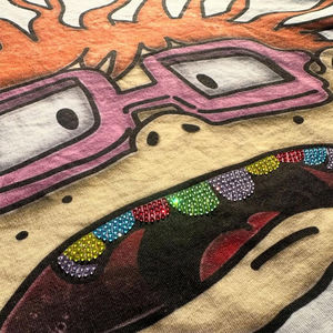 Men's <b>White</b> Cartoon Printed T-<b>Shirt</b> Short Sleeve O-Neck Casual Regular <b>Fit</b> 100% Cotton Jersey Fabric - Product Image 3