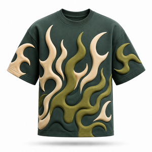 เสื้อยืดโอเวอร์ไซส์ผ้าฝ้าย 100% พิมพ์ลายนูน 3 มิติ แบบสั่งทำ |   เสื้อผ้าสตรีทแวร์ระดับพรีเมียมพร้อมคุณสมบัติแห้งเร็วและกันยับ - Product Image 6