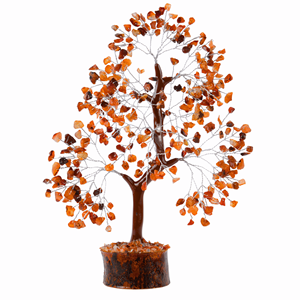Arbre de Vie en Cristal de Cornaline en Gros avec Fil d'Argent, Pierres de Guérison, Décoration d'Intérieur - Product Image 1