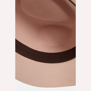Chapeau Fedora rose 100% laine avec bande en ruban marron, unisexe, décontracté, à large bord, pour toutes les saisons, mode, plage, couvre-chef - Product Image 4