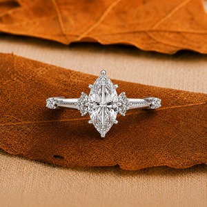 Anillo de Diamante Cultivado en Laboratorio con Corte Marquesa Certificado por IGI, 1.50 ct, Oro Sólido de 14K, Joyería de Compromiso de Lujo para Mujer, Color E, LuxeShine - Product Image 6