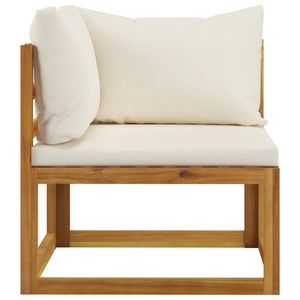 Ensemble de salon de jardin en crème avec bois naturel pour la détente en plein air - Product Image 6
