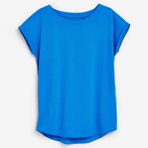 Camiseta Casual de Manga Corta con Cuello Redondo para Mujer, Color Sólido, Corte Holgado, Transpirable, de Algodón Jersey, con Logotipo Estampado, Largo Regular, para Todas las Temporadas - Product Image 2