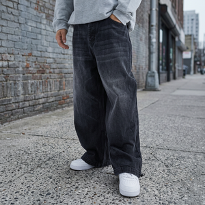 ARZINEN INDUSTRY Jean vintage pour homme, taille mi-haute, coupe ample et large, délavé, 100% Coton, Écologique, Imperméable, Coupe-vent, Séchage rapide - Product Image 6
