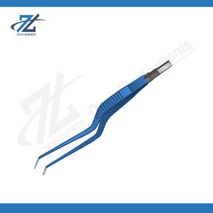 European Bayonet Angled Down Bipolar Forceps Fine Tip2.0mm Surgical <b>Instrument</b> for ENT <b>Neurosurgery</b> and Plastic Surgery - Product Image 3