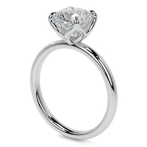 1.25CT <b>Cushion</b> Cut Colorless Moissanite Engagement Ring 14K Solid White Gold Solitaire Ring Celebrity Style Wedding Ring <b>For</b> Her - Product Image 4