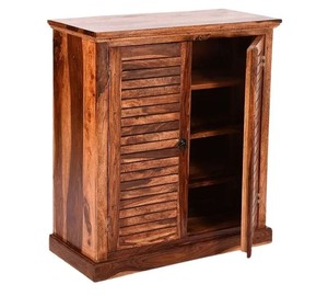 Armoire à chaussures en bois massif sur mesure |   Organisateur de chaussures compact pour entrée |   Fabricant de meubles de Jodhpur - Product Image 6
