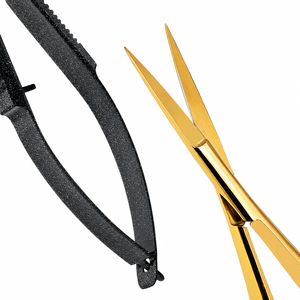 Tijeras Gold Spring de 5 pulgadas, rectas, de acero inoxidable, de precisión, para dar forma a cejas y pestañas, recortar, apretar y bordar. - Product Image 6