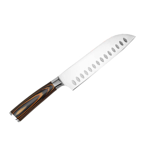 Couteau de chef en acier damas 440C forgé à la main avec manche en bois et étui en cuir pour une utilisation professionnelle en cuisine - Product Image 2